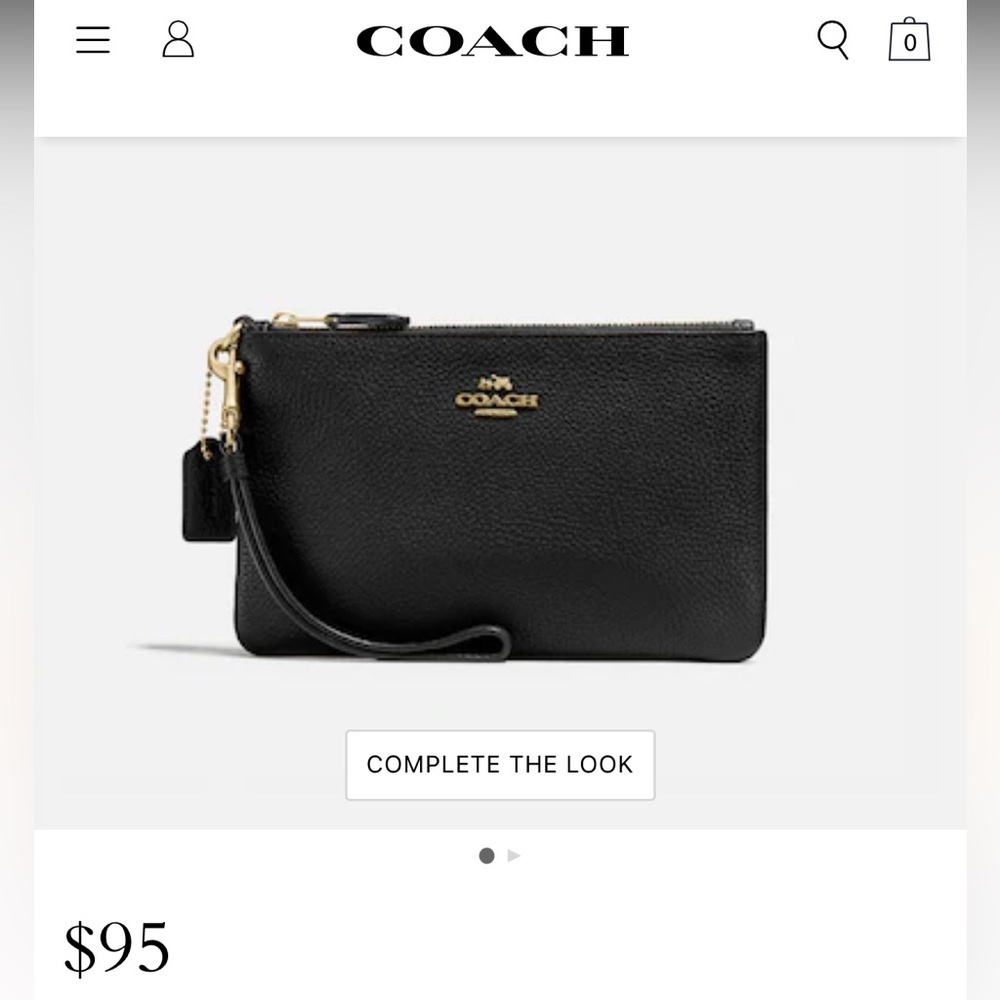 Coach pebbled leather wristlet black authentic - Picture 6 of 15